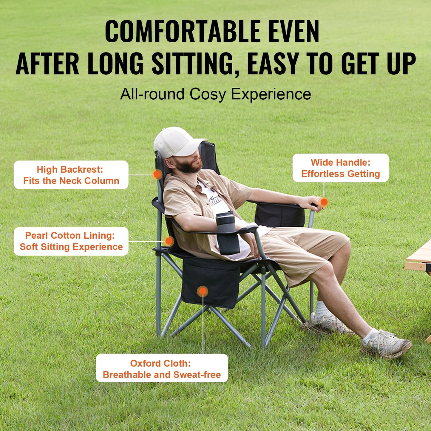 Outdoor Camping Chair 350lbs Ultralight Folding Portable Beach Hiking Picnic Travel Seat Fishing