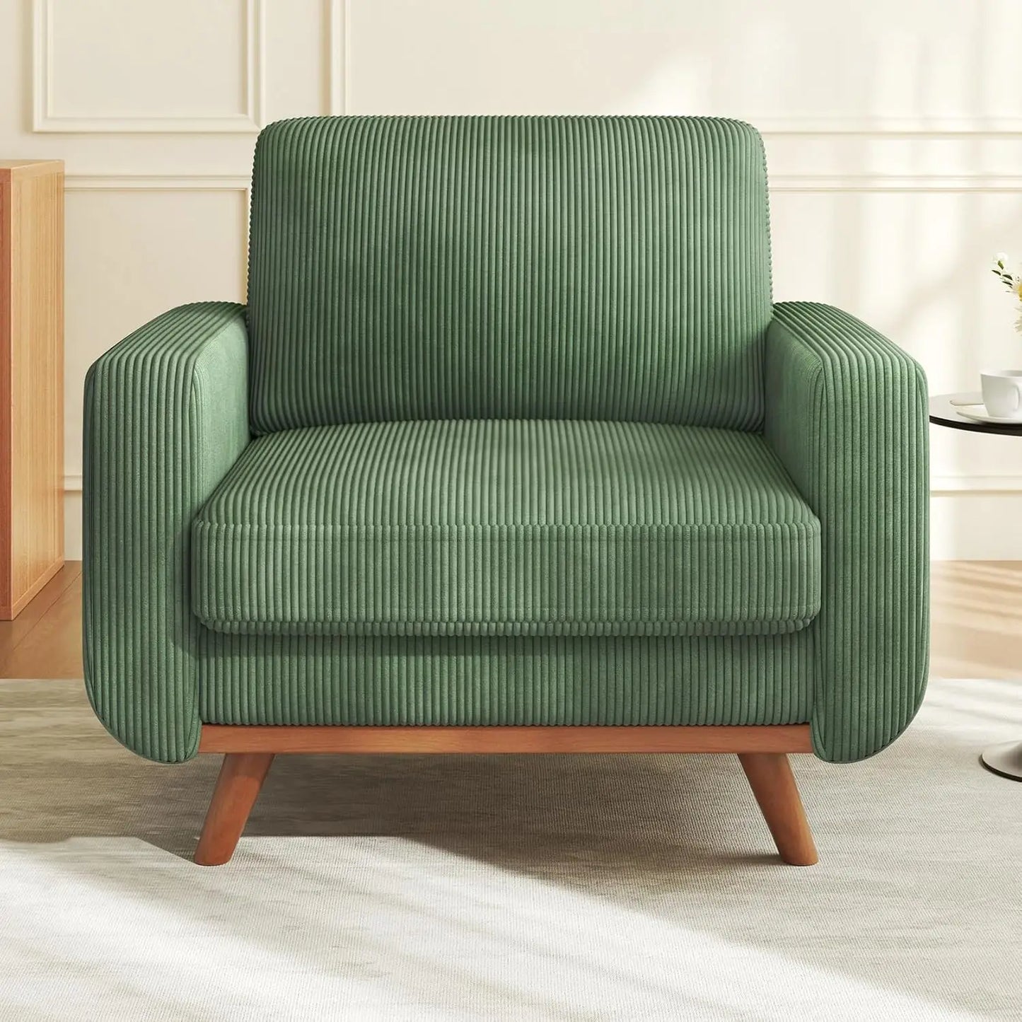 INDOOR 97" L-Shape Modular Sectional Sofa 3-Seat Corduroy Movable Otto green,black, Customized