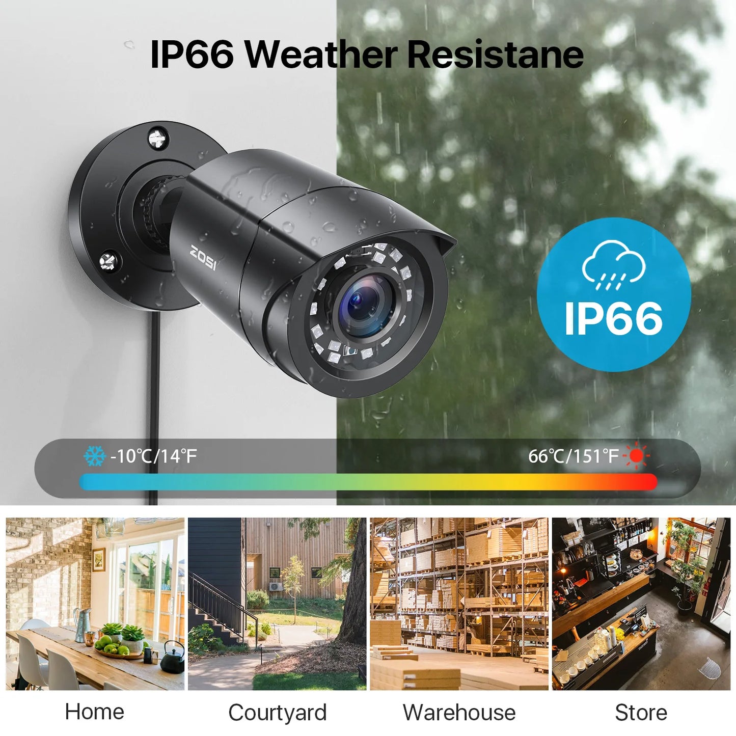 1080P 4 Pack HD TVI Security Cameras Out/in Weatherproof Bullet Surveillance Camera Analog CCTV DVR