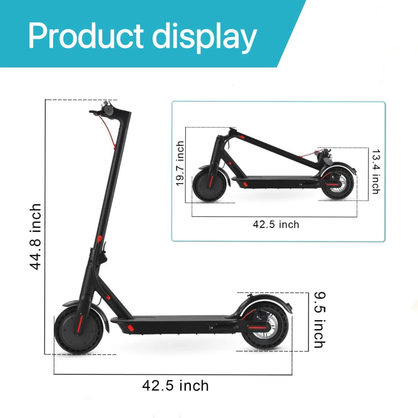 E-Scooter Foldable Waterproof Adultr 8.5 Inches Explosion-Proof Tire 36V 350W 10.4Ah Configuration