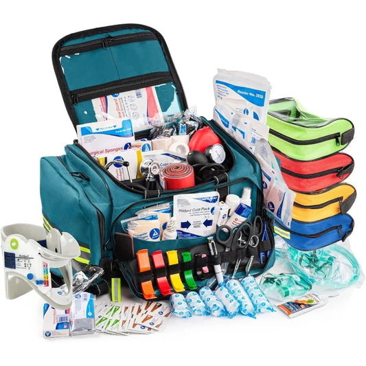 Fully-Stocked First Responder Professional Advanced EMT，EMS Trauma Kit HSA,FSA Approved ，Reflect bag