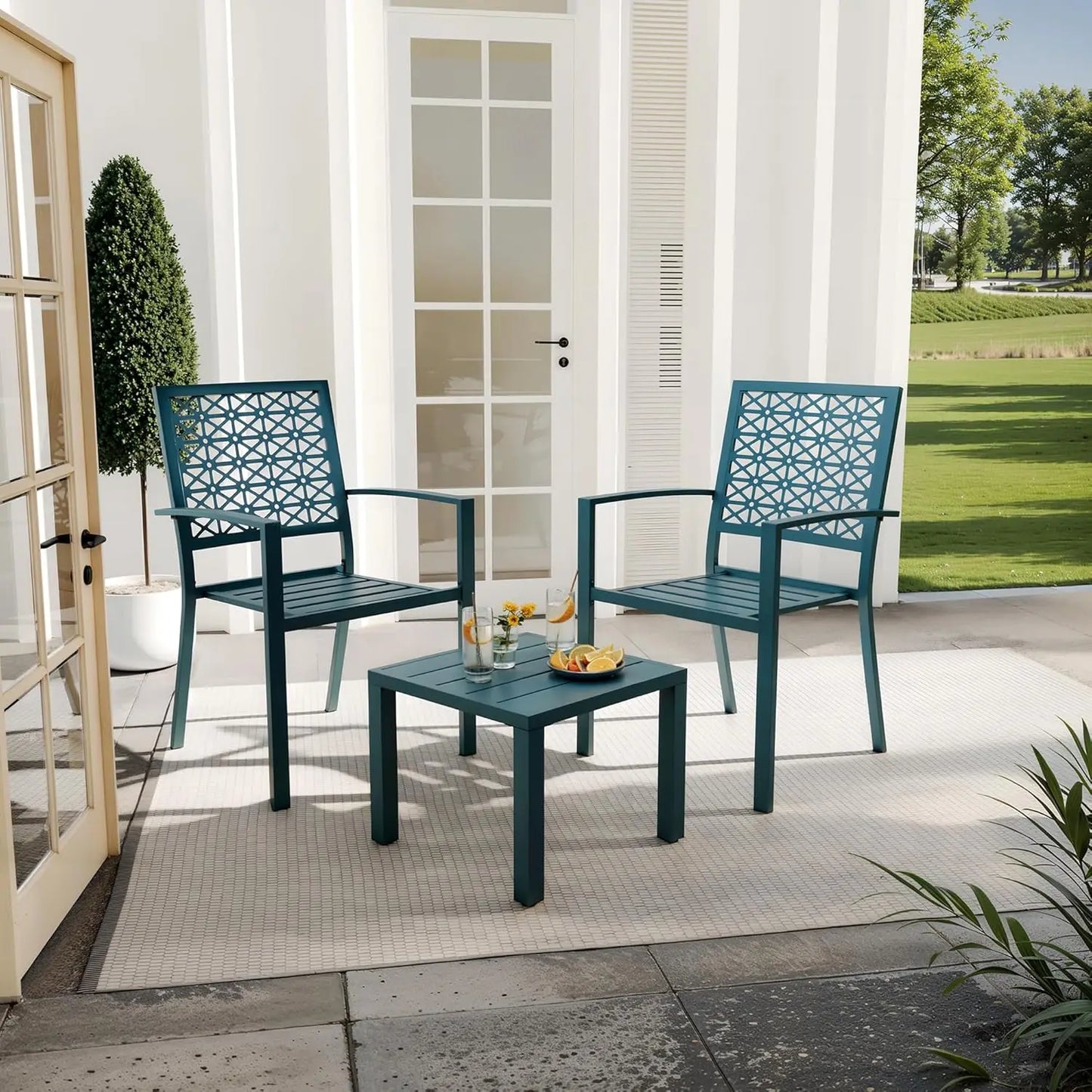 3 Piece Outdoor Patio Bistro Table w/Chairs & Coffee Table, Balcony,Front Porch, Apartments,Backyard