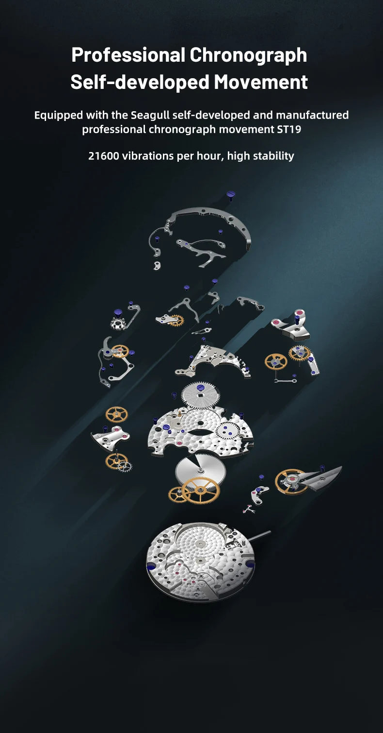 Seagull 1963 International Chronograph Manual Winding Mechanical Watches Original ST1901