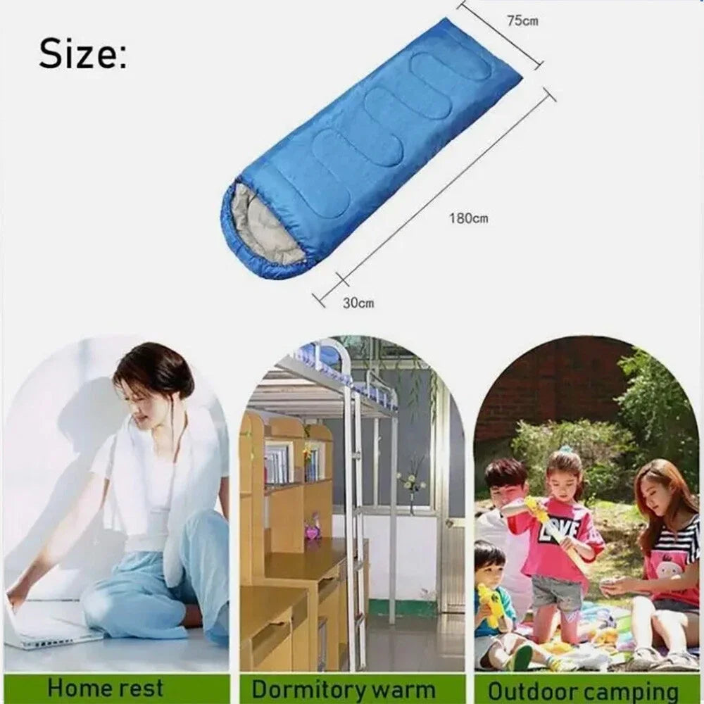 4Season Outdoor Camping Emergency Sleeping Bag WaterproofHooded Sleeping Bag Travel Gear Rest Cover