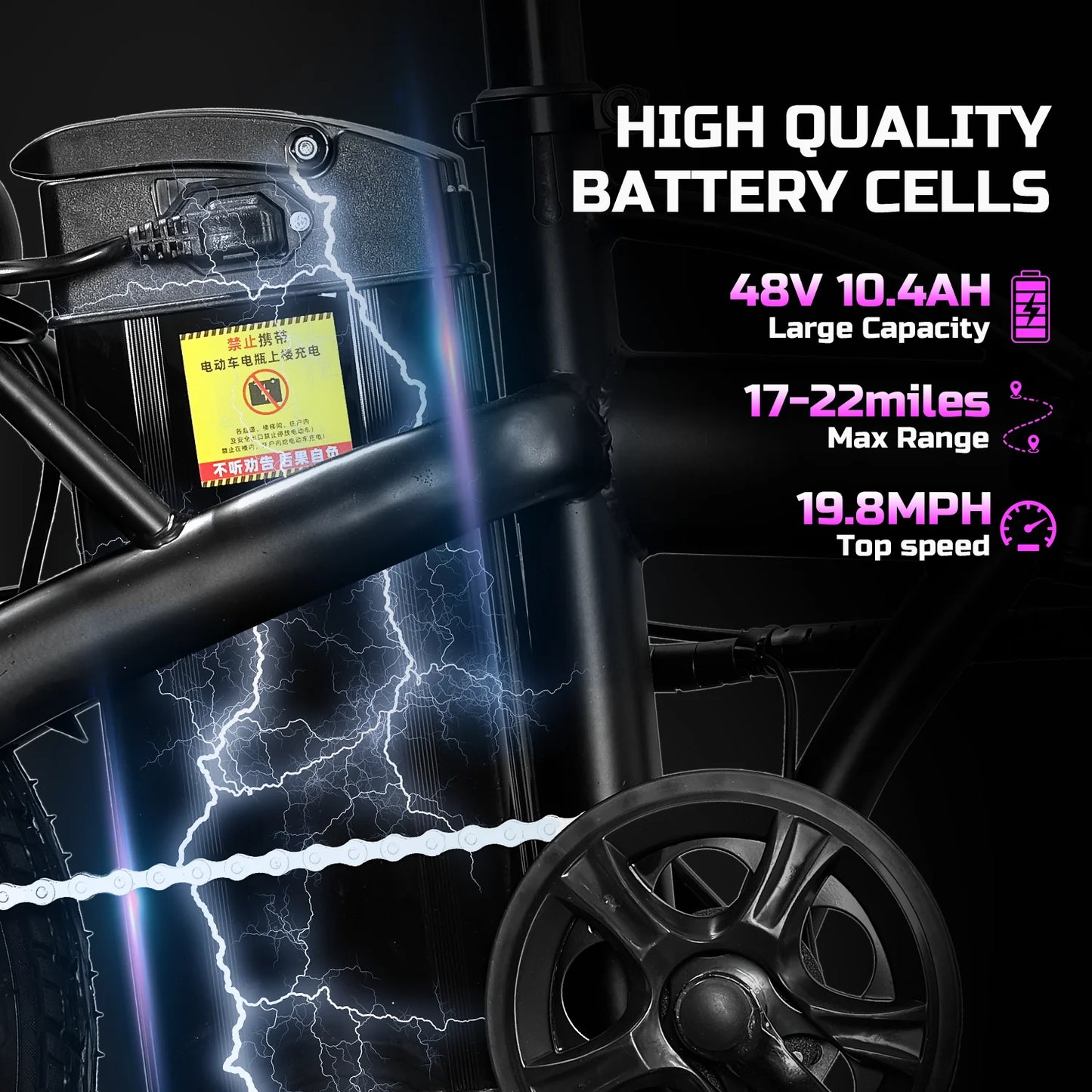Adult folding  electric bicycle, 400W high-speed 48V detachable battery, 14 inch  double brake