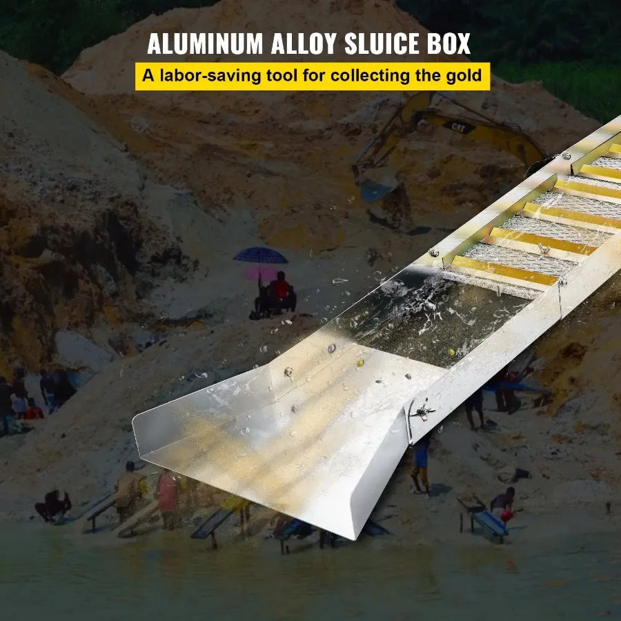 Folding Aluminum Alloy Sluice Box Compact 50 Gold Sluice Equipment Portable Sluice Boxes