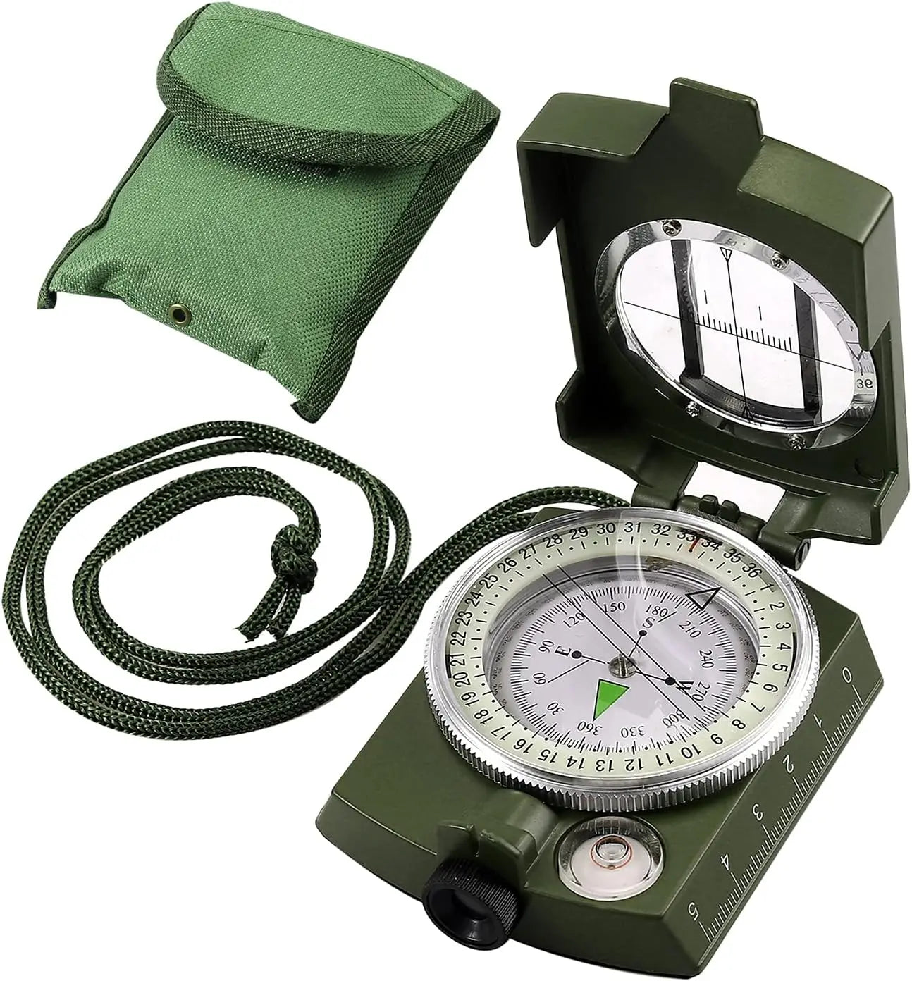 Compass, Military, Waterproof, Sighting, Bubble Levels, Carrying Bag, Hiking, Climbing, Biking.