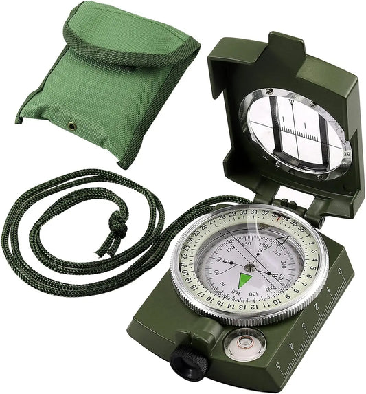 Compass, Military, Waterproof, Sighting, Bubble Levels, Carrying Bag, Hiking, Climbing, Biking.