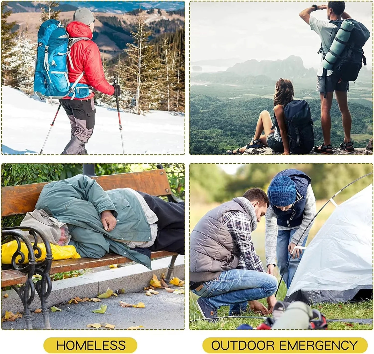 15-1Pcs Emergency Thermal Blanket Waterproof Windproof Sunshade Rescue Blanket survive Mat Pad