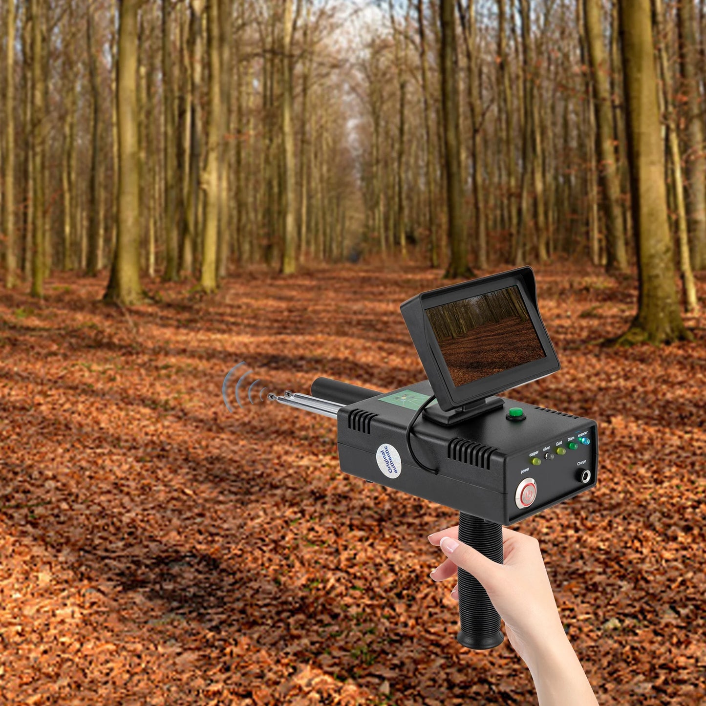 Metal Detector 3D LED Display Gold Finder Underground 30m Treasure Scanner Silver Copper Diamond