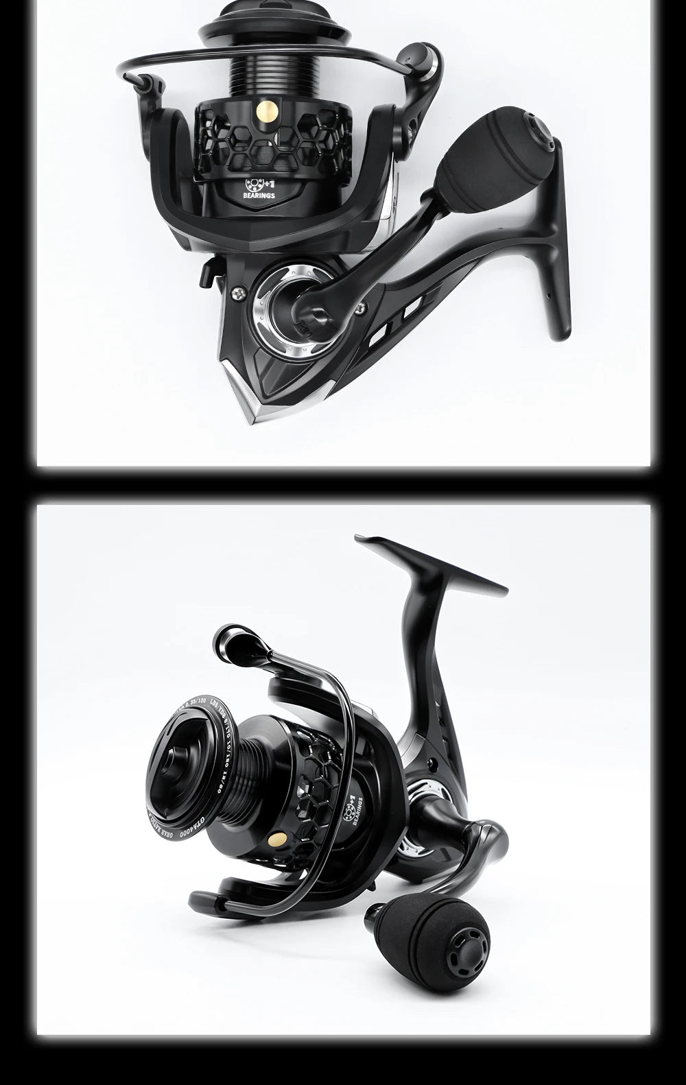 GTA2 Spinning Reel - 5+1 Bearings, 5.2:1 Gear Ratio, 15LB Drag Force, Metal Body, Anti-Reverse