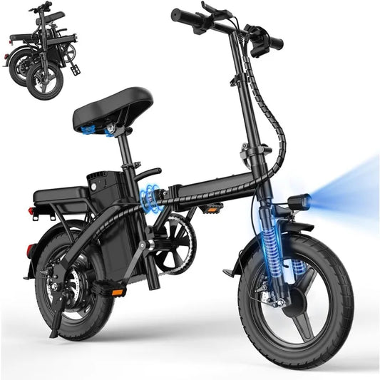 14" Foldable Electric Bike, Adults,Peak 500W Motor Max Speed 22MPH & Range 18-30 Miles