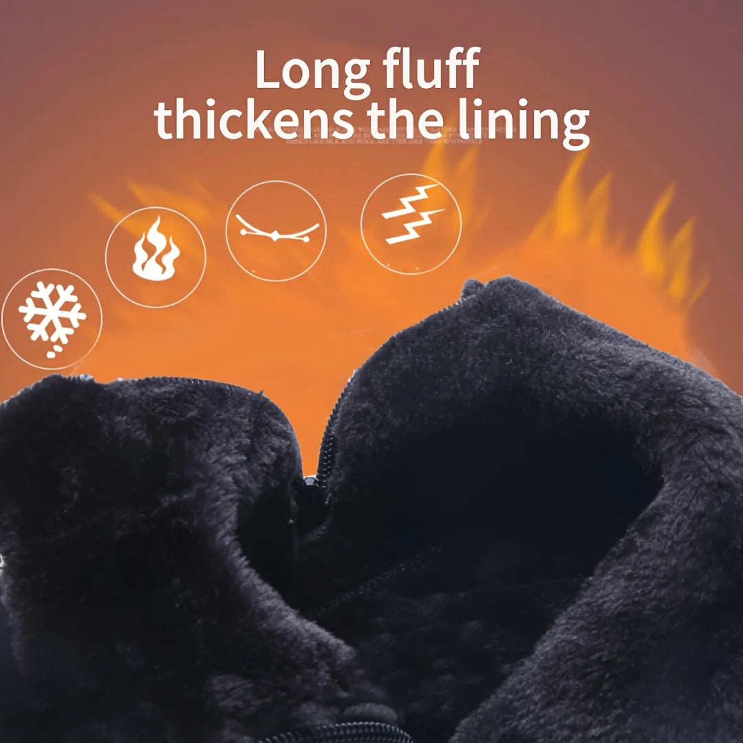 Men's sneakers Warm Cotton Zipper Snow Ankle Boots, Waterproof Snow Boots free shiping shoe