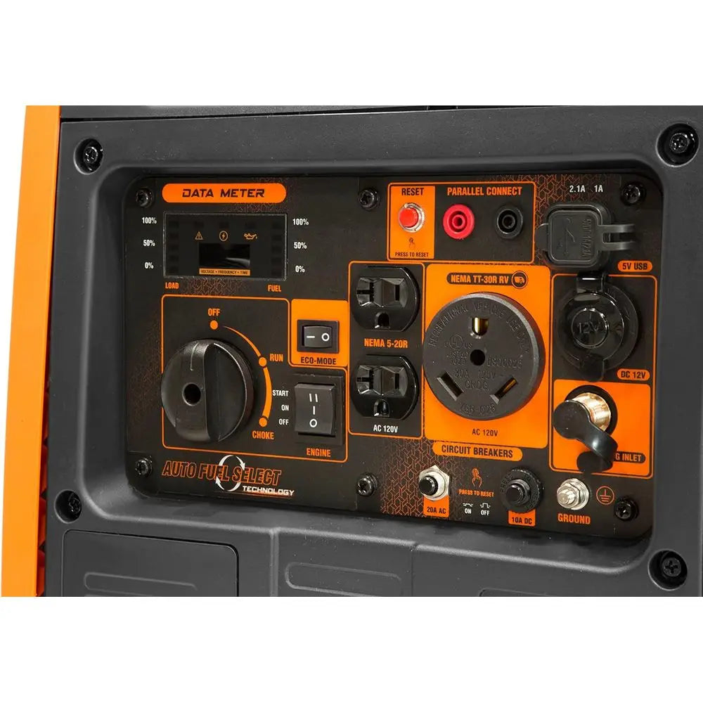 Ultra-Quiet 4500W Electric Start Portable Inverter Generator, Fuel Shut-Off, NOT SOLAR