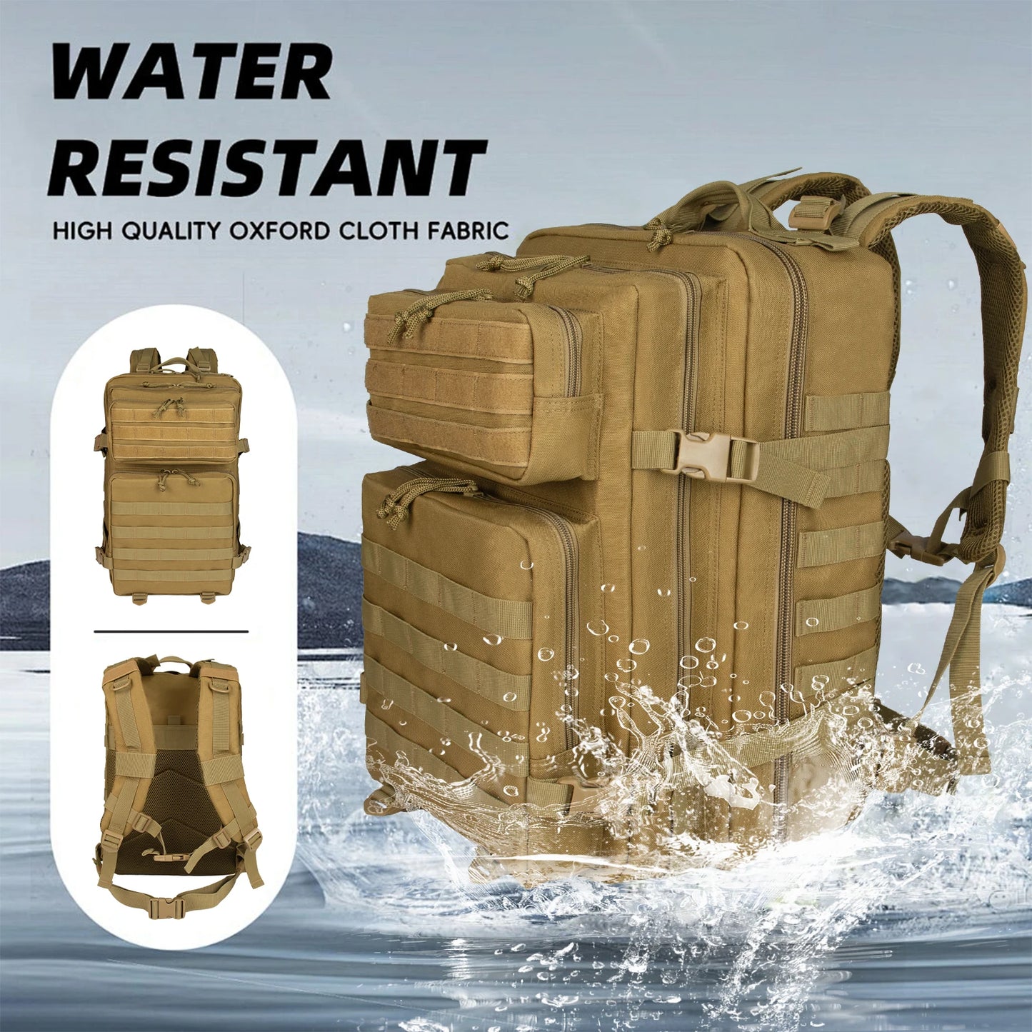 45L Hunting Bags Waterproof Backpack Outdoor bags Rucksacks Tactical Sports Camping Hiking Trekking
