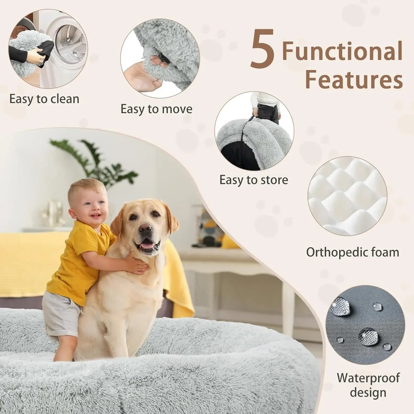 Human Dog Bed,71''x45''x12''Size, Adult and Pet Washable 10 CM Thick Memory Foam Large Oversize