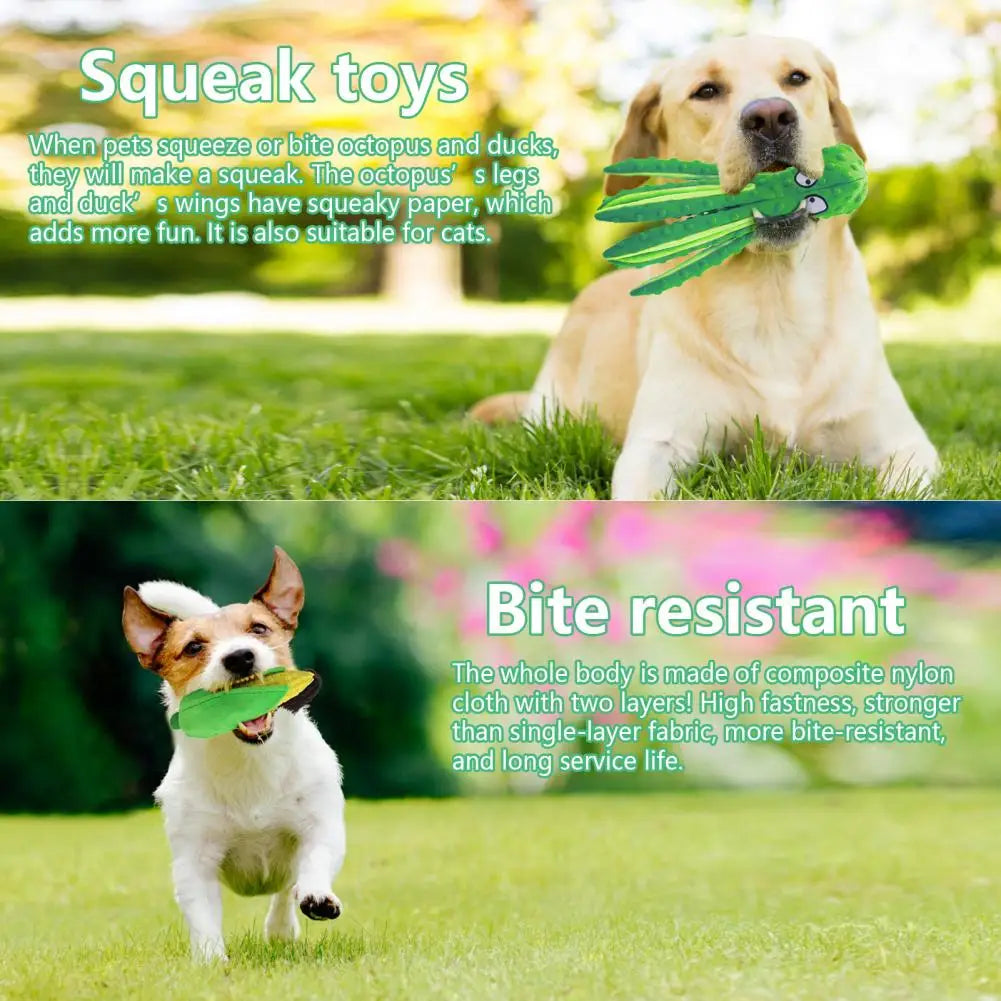 Pet Plush Toy Octopus Dog Toy Indestructible Bite Resistant squeaky Octopu, Rattle