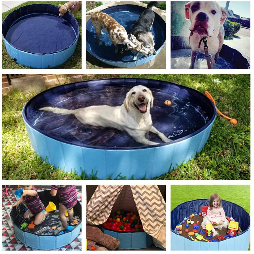 Dog Swimming Pool & Pool Cover Portable Plastic Grooming Tub scratch Resistance