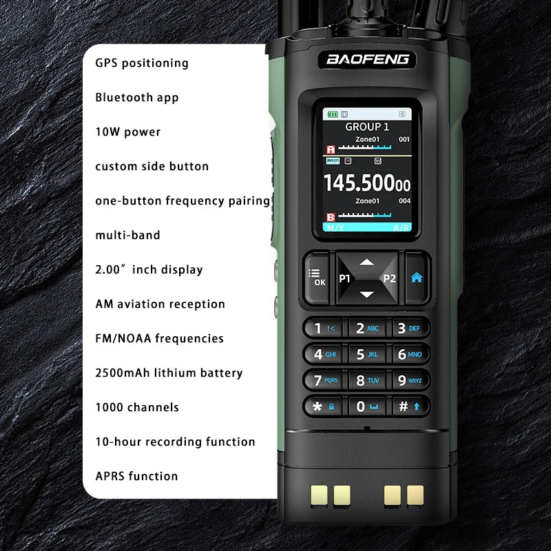 New Walkie Talkie DMR GPS 10W Program Multi Band Wireless Copy Frequency Type-C DM-32UV Ham 2 Way