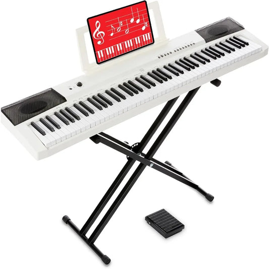 88Key Full Size Digital Piano Electronic All Experience Levels semiWeighted Keys Stand Sustain Pedal