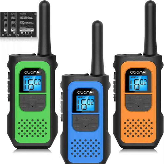 Walkie Talkies 3 Pack Rechargeable,1200mAh Li-ion Battery,Kids, Walky Talky,Camping