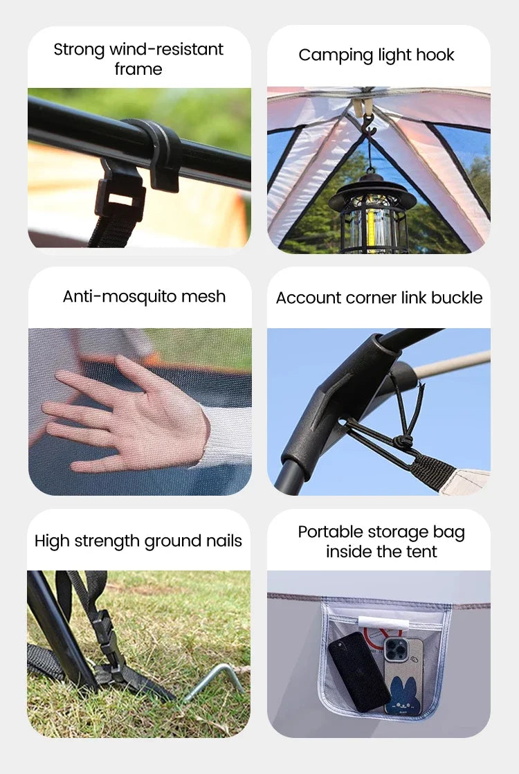 Large Family Tent 8-12 Person 2 Room Windproof, Sun Protection bug Net, Instant ,4 Season