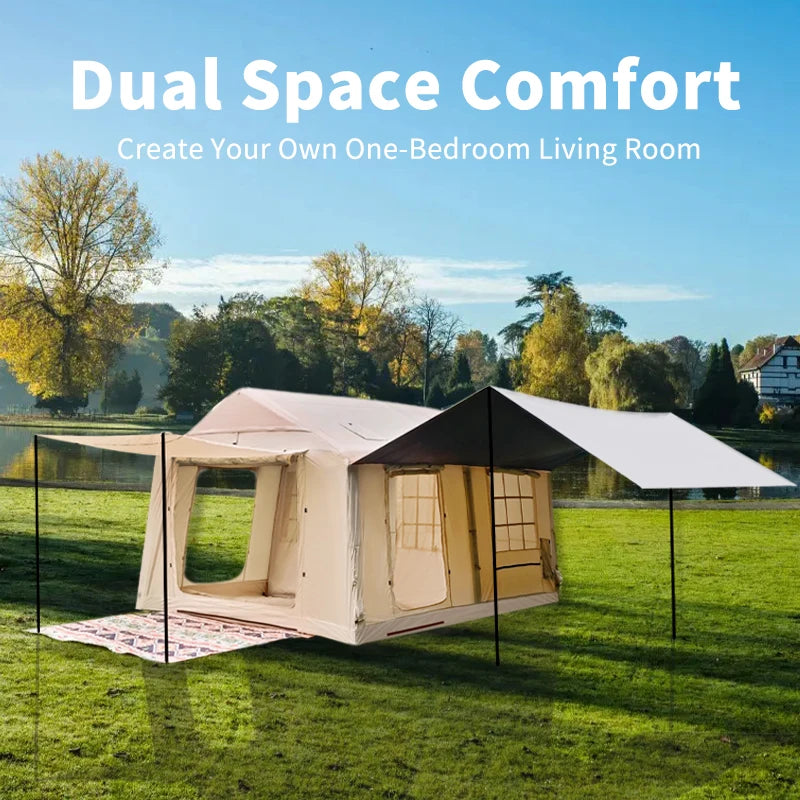 10-12 People Inflatable Tent for Camping ,Easy Setup pump,4 Season Tent