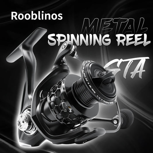 GTA2 Spinning Reel - 5+1 Bearings, 5.2:1 Gear Ratio, 15LB Drag Force, Metal Body, Anti-Reverse