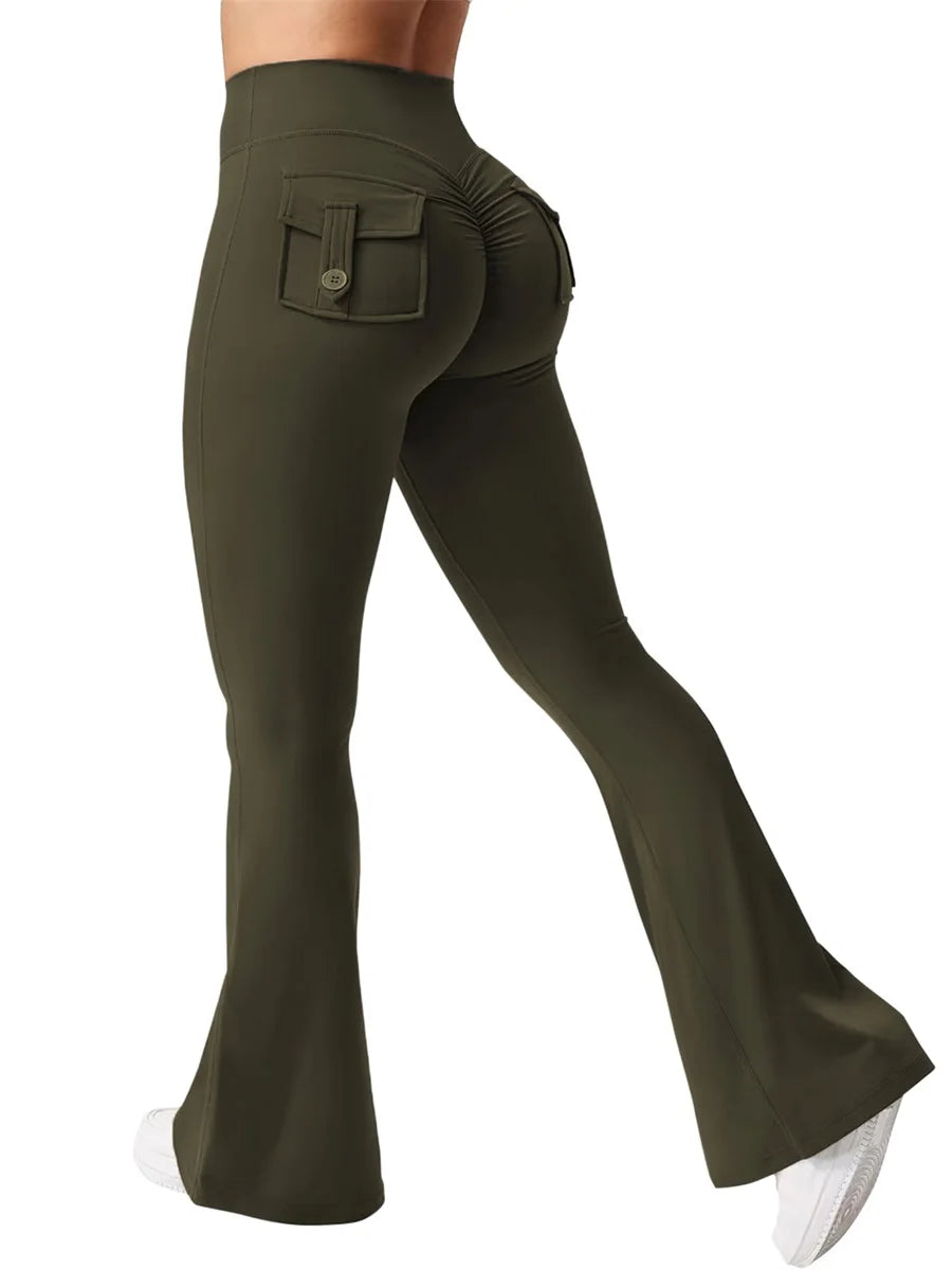 Women s High Waist Yoga Leggings, Pockets Tummy Control Workout Running Stretchy Booty Leggings