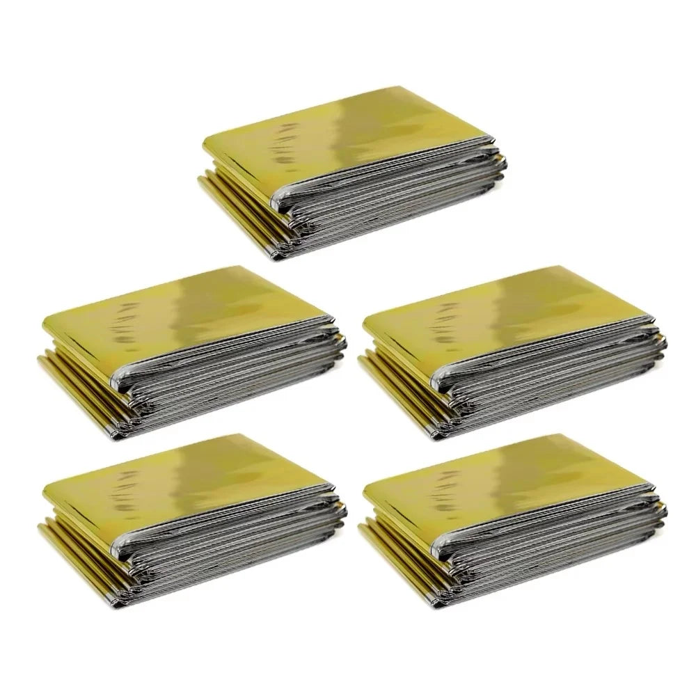 15-1Pcs Emergency Thermal Blanket Waterproof Windproof Sunshade Rescue Blanket survive Mat Pad