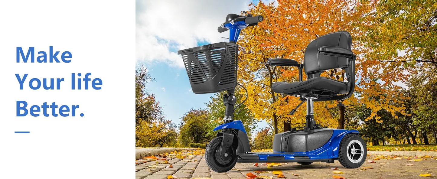 Electric Mobility Scooter 3 Wheel Portable Foldable For Adult Elderly Disabled, Sport