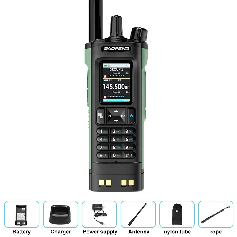 New UV-32 Walkie GPS 10W Bluetooth APP Prog,Multi Band Wireless Copy Freq.Type-C UV32 Ham 2 Way
