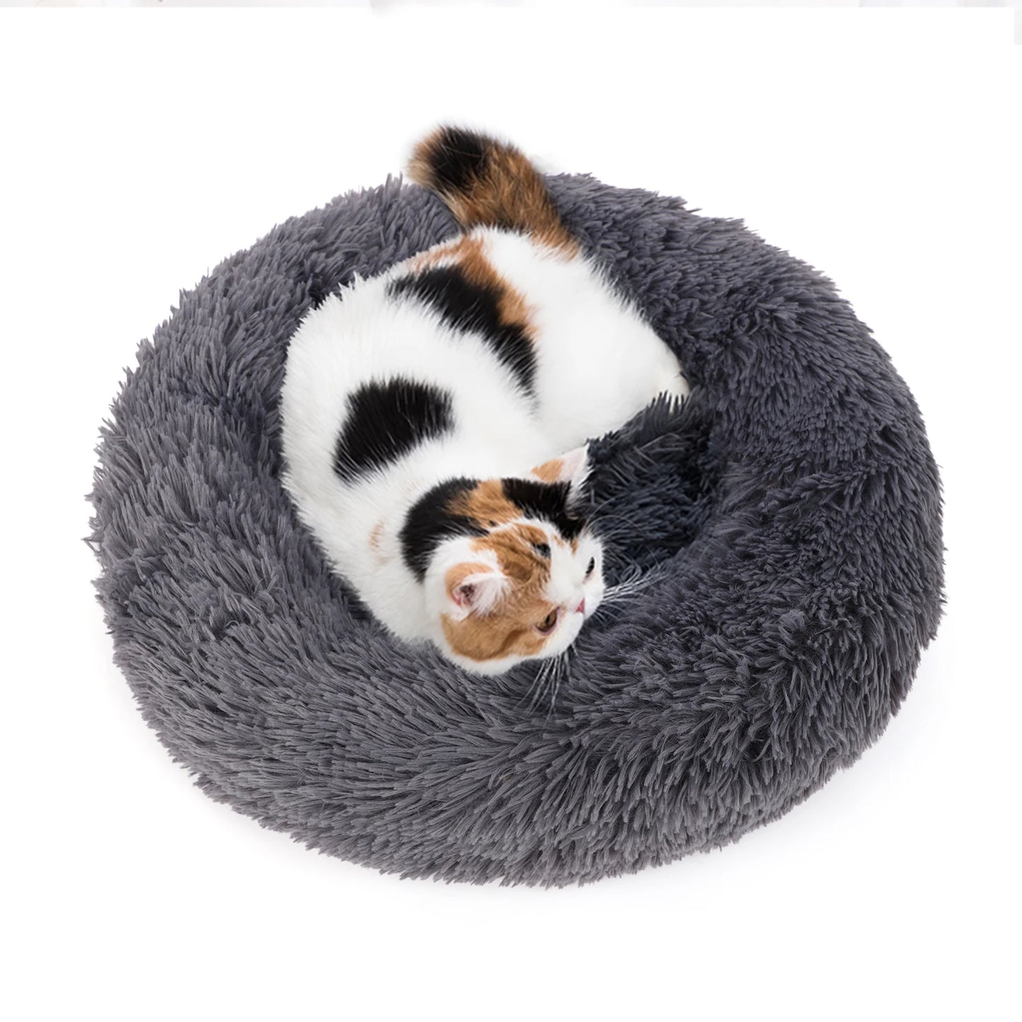 40-100cm Fluffy Pets Beds Large Round Super Warm Soft Cat Plush Nest
