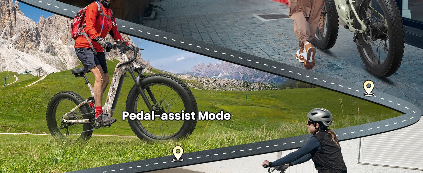 Boxer-ST E-Bike 960W 48V 20AH  26" x 4" Fat Tire Full Suspension Ebike with 2-Year Warranty