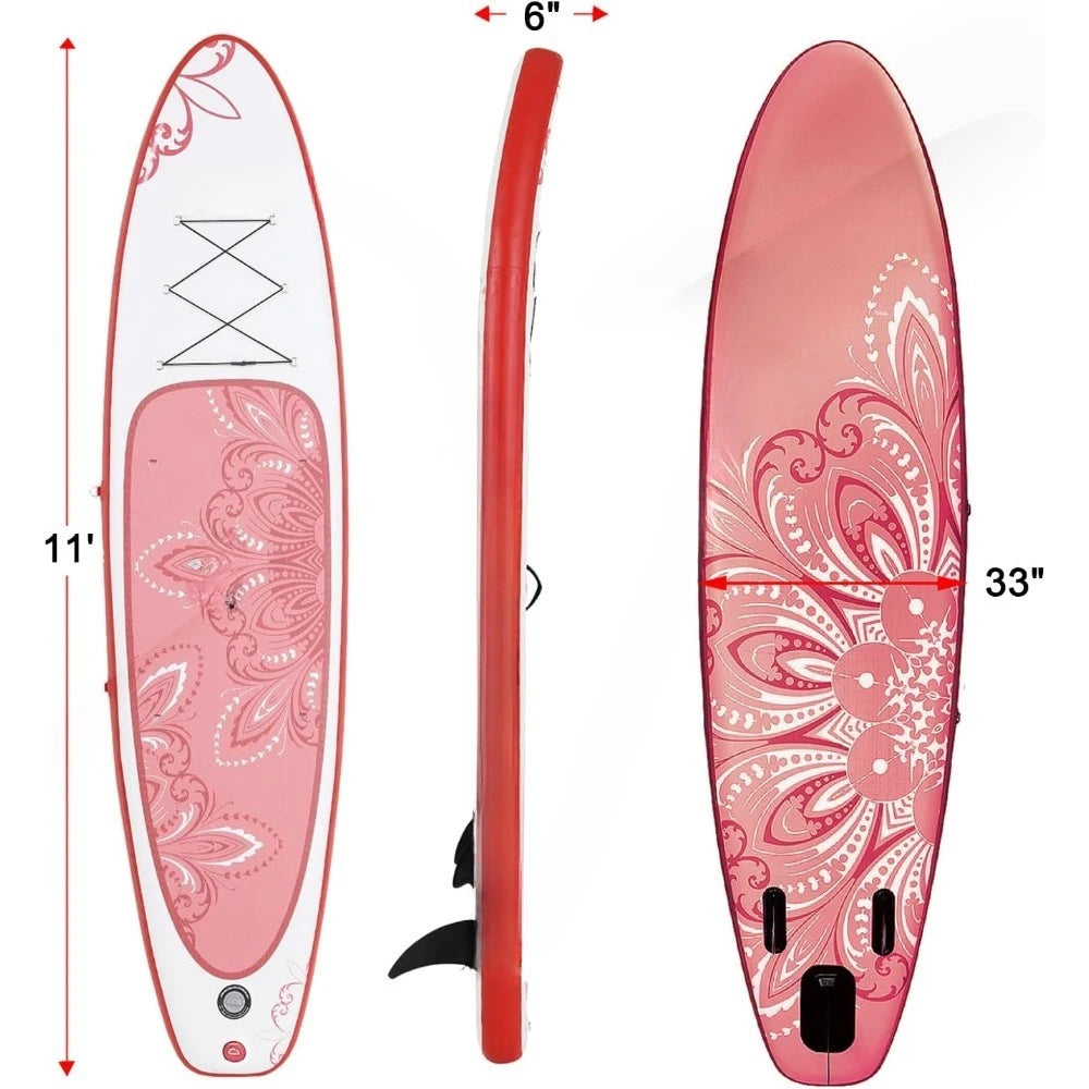 11' Premium Stand Up Paddle Board, Yoga Board Durable SUP Accessories & Carry Bag | Wide Stance