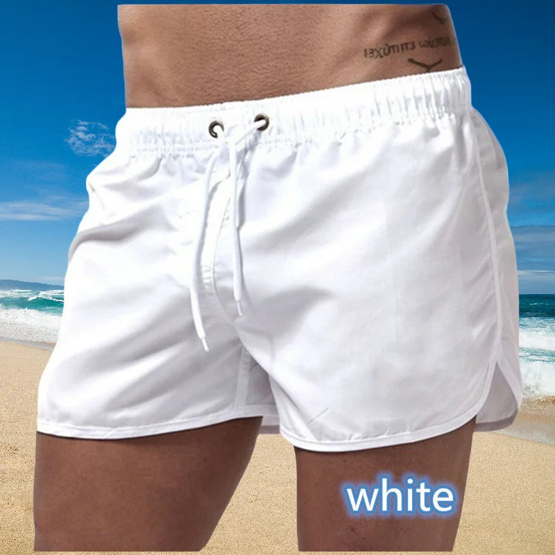 2025 New Summer Men's Brand Beachwear Sexy Swim Trunks Low Waist Breathable Beach Wear Surf