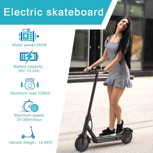 E-Scooter Foldable Waterproof Adultr 8.5 Inches Explosion-Proof Tire 36V 350W 10.4Ah Configuration