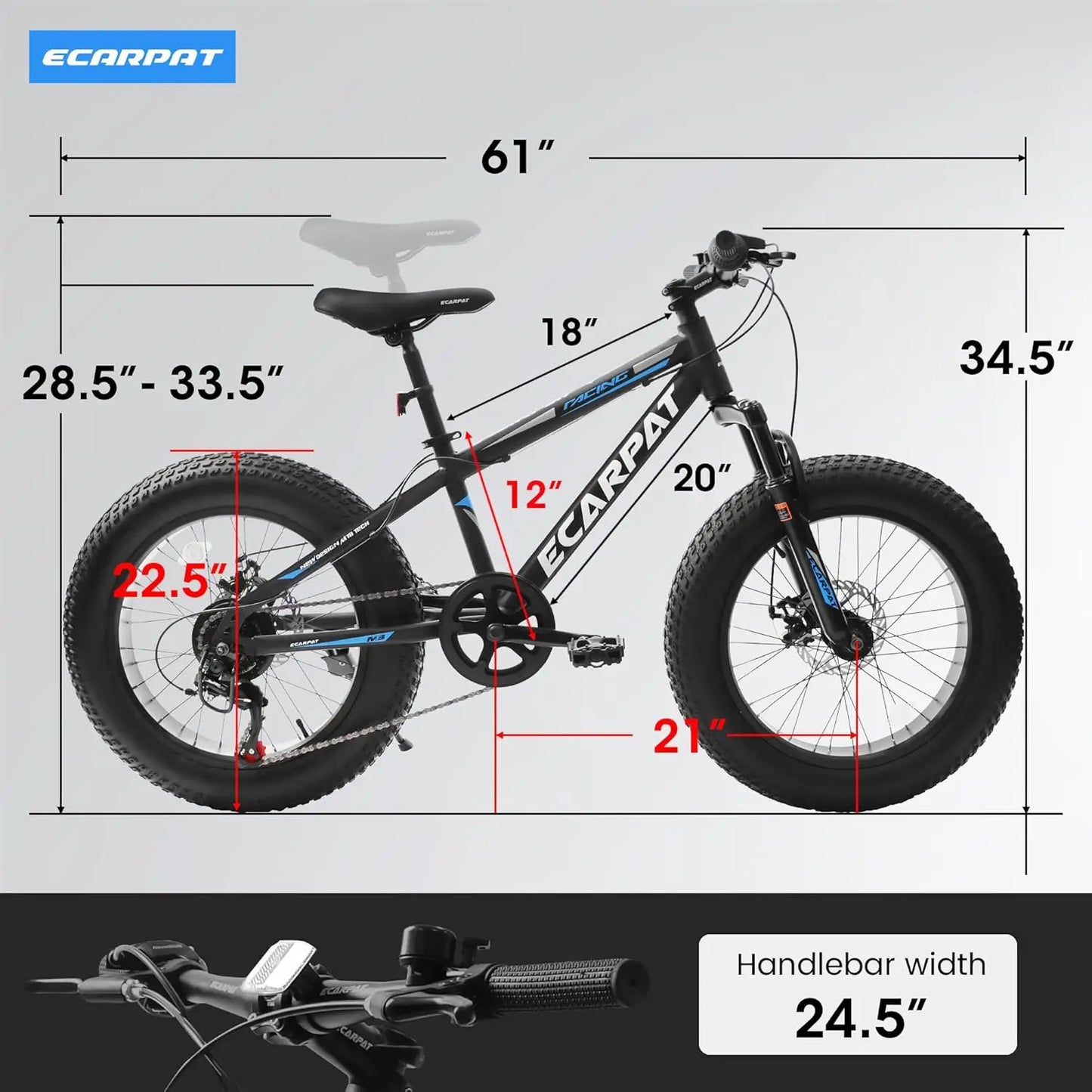 20 inch Kids Mountain Bike -7-15 Years Old, Girls Boys  Front Suspension, Customized
