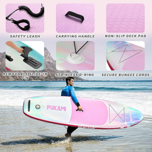 [High-Quality, Hot Deal!]Inflatable Paddle Board 10.6' Stand Up Premium SUP Accessories & Bag