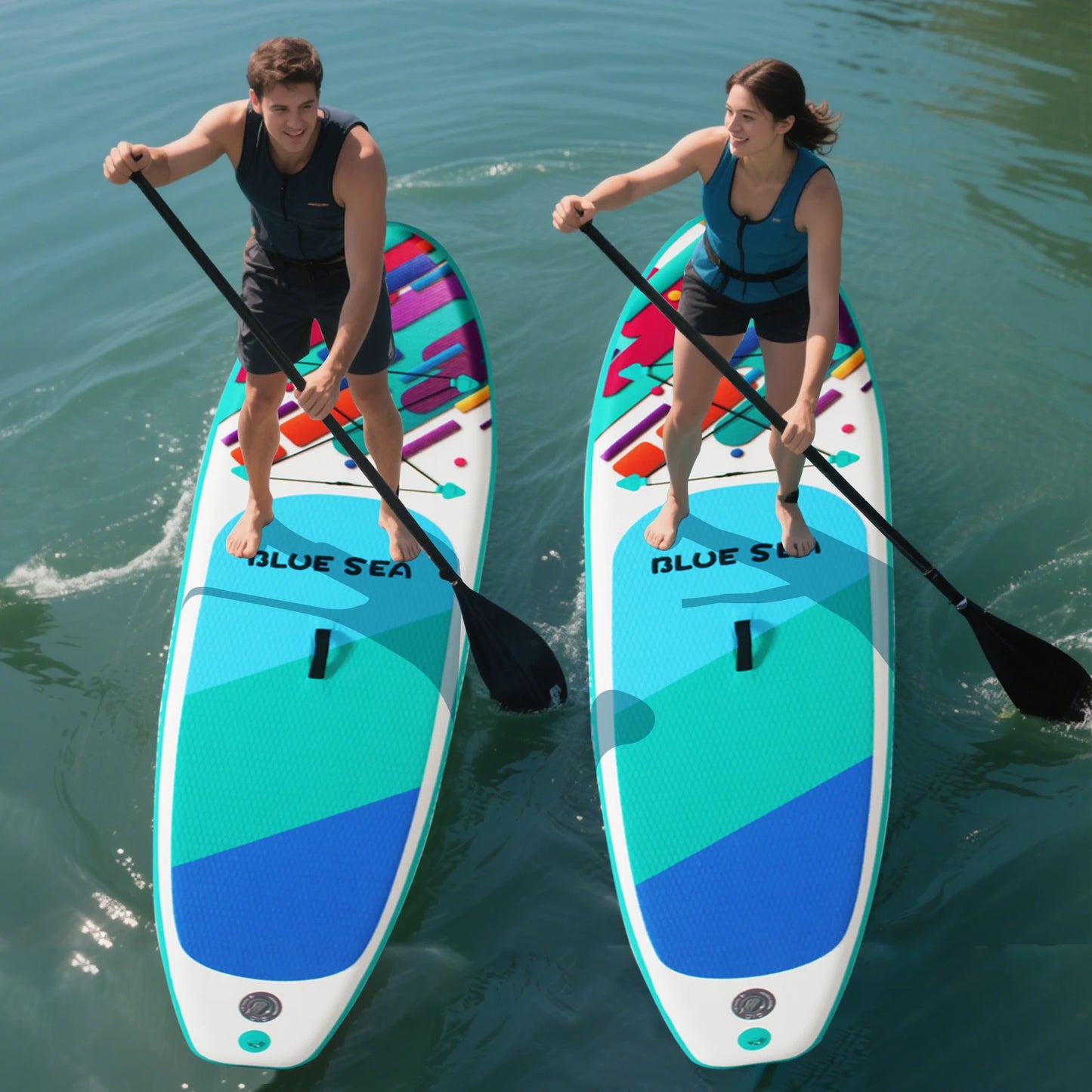 9ft 9in Inflatable Stand Up Paddle Board for Adults, Anti-Slip EVA Deck, Premium Accessories