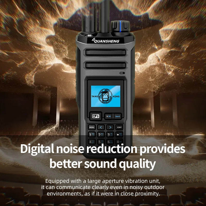 10W VHF/UHF Dual Band Radio 999CH CTCSS/DCS IP55 2500mAh Type-C NOAA Weather Alarm CE