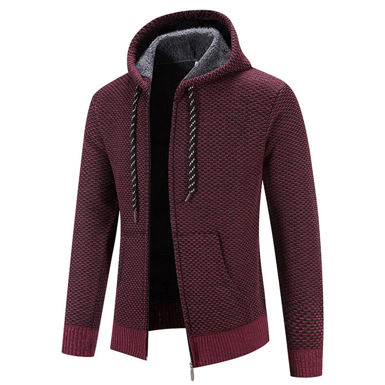 Male Knitted Casual Jackets, Hood Men's Sweater Coat Y2K Baseball Jumpers Jersey Top Clothing