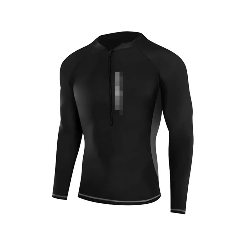 Mens Quick-Drying Swimsuit Long-Sleeved Sun-proof Beach T-shirt Snorkeling Surfing Suit