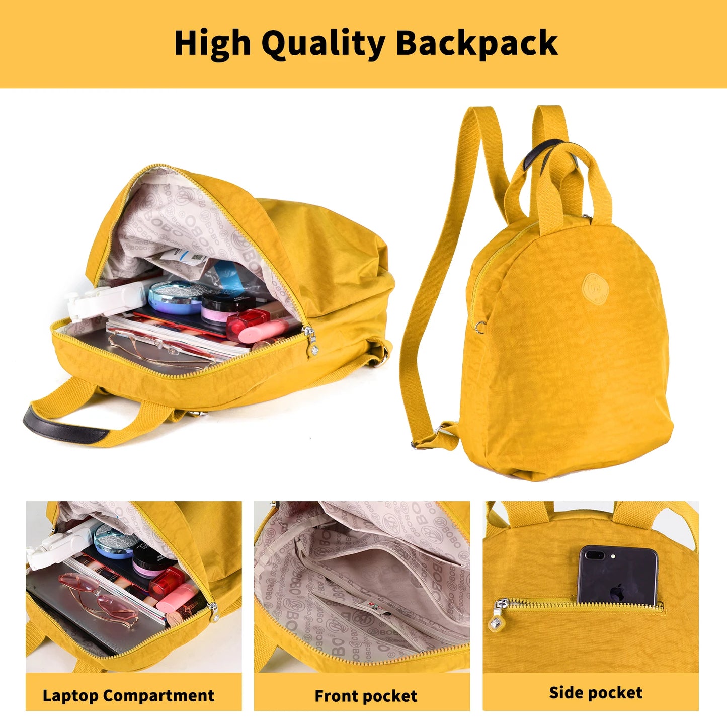 Y2K Women's Backpack Lightweight Large Capacity Waterproof Casual Round Shoulder Tote