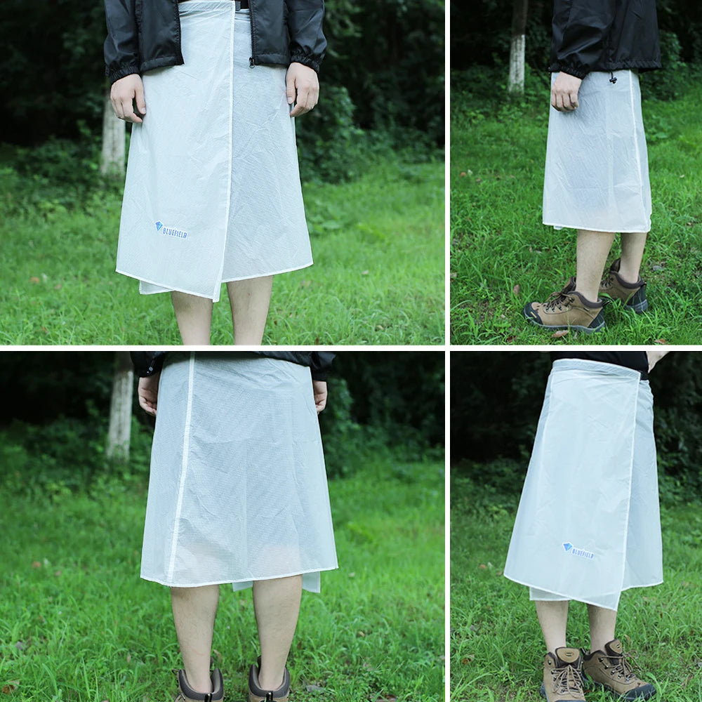 Waterproof Kilt Skirt Ultra Light Thin Rain Skirt  Packable Windbreaker Kilt for Outdoor Hiking