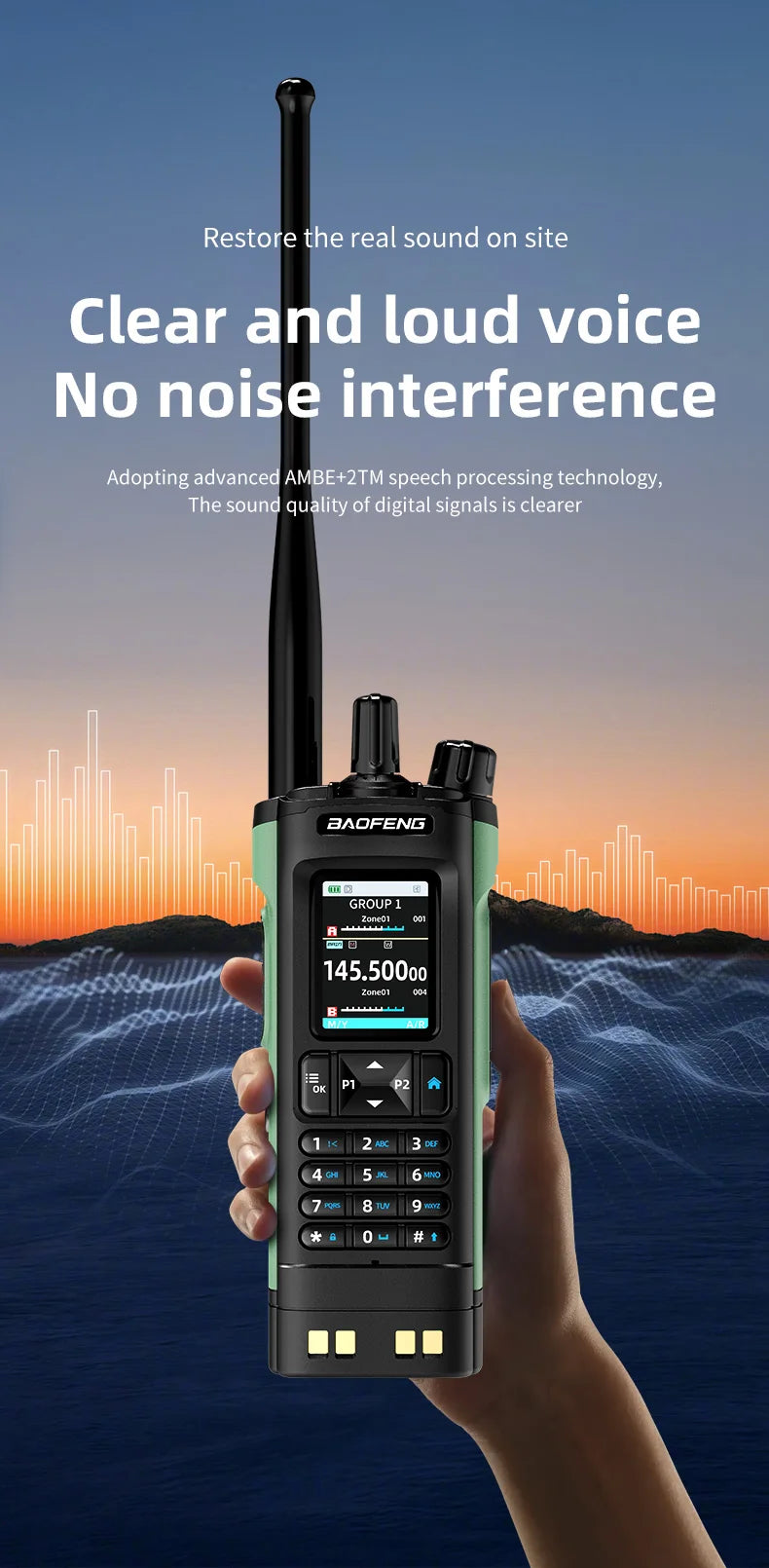 New Walkie Talkie DMR GPS 10W Program Multi Band Wireless Copy Frequency Type-C DM-32UV Ham 2 Way