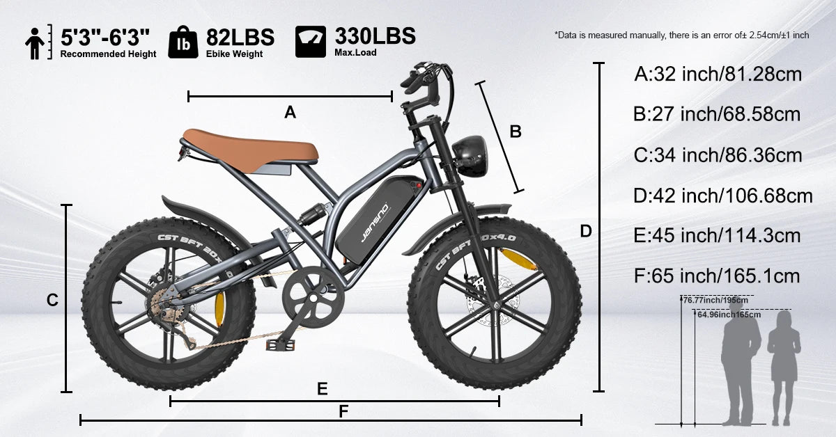 jansno x50 Adult Electric Bike 750W Motor  48V 14AH 20 Inch Tire Mountain Off-Road Motorcycle