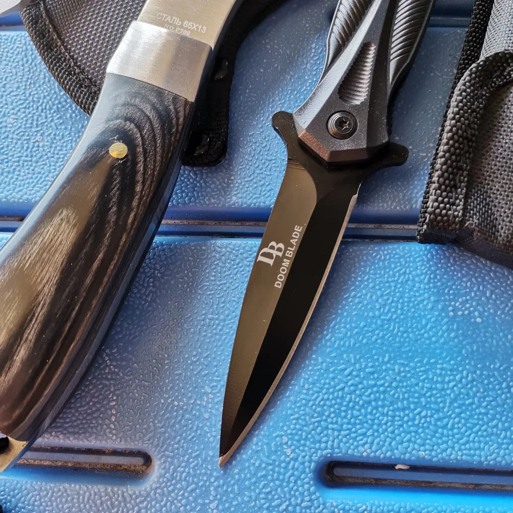 Stainless Steel Axe & Folding Knife Combo Set: High-Performance Outdoor Adventures, Camping & Hiking