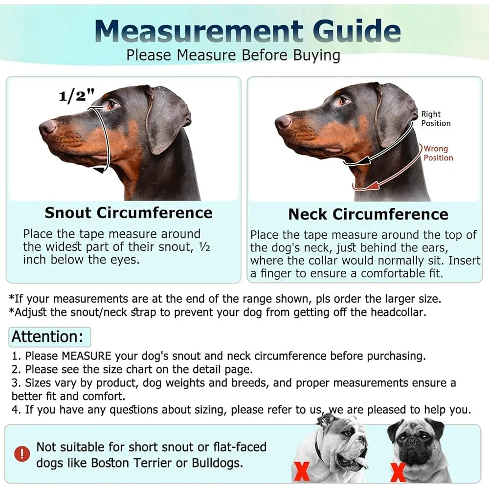 No Pull Dog Head Halter Gentle Face Harness Reflective  Leash Stop Pulling Medium Aggressive Dogs