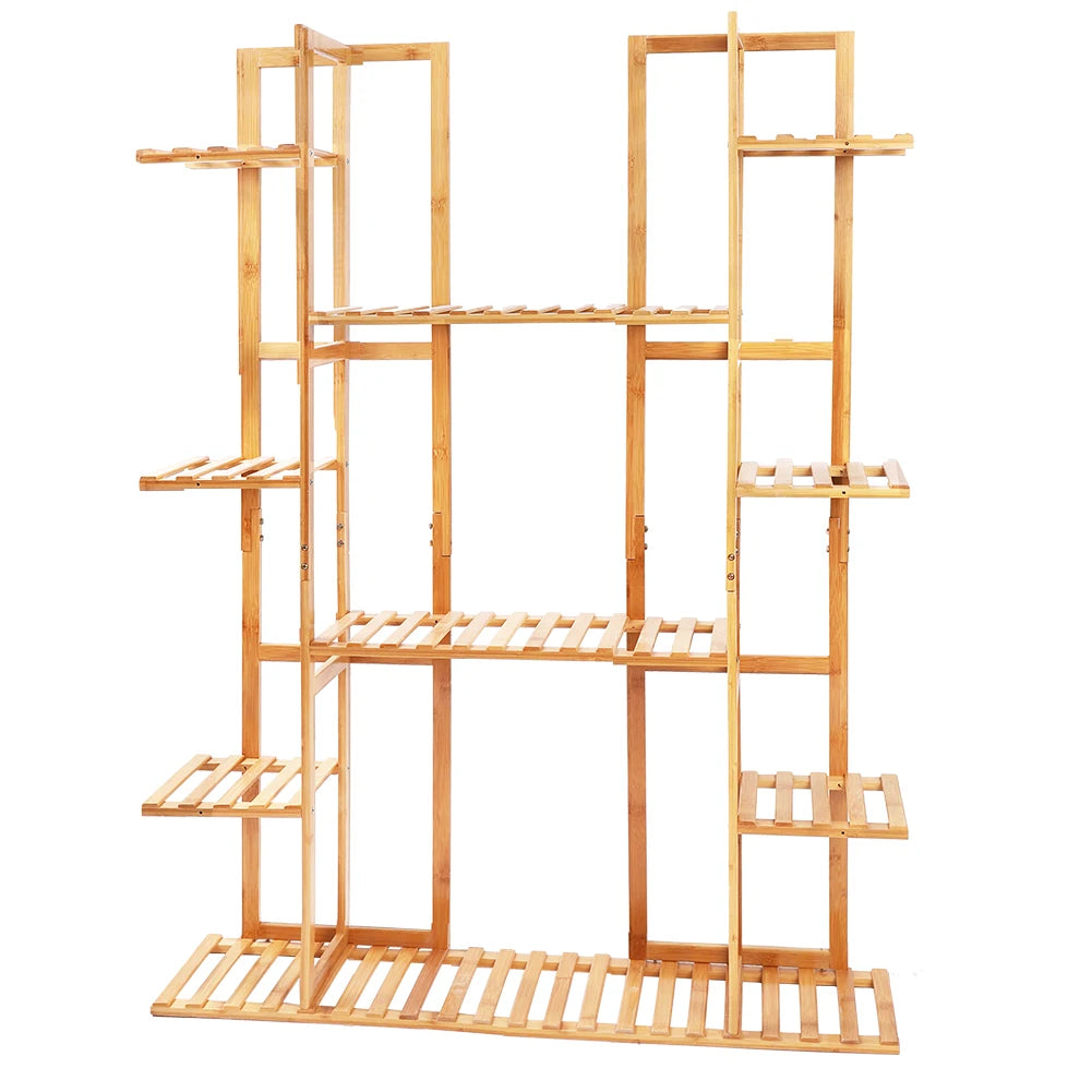 IndoorExtra Large Bamboo Plant Stand for Indoor Plants 9 Tier Organizer Living Room